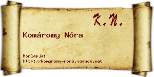 Komáromy Nóra névjegykártya